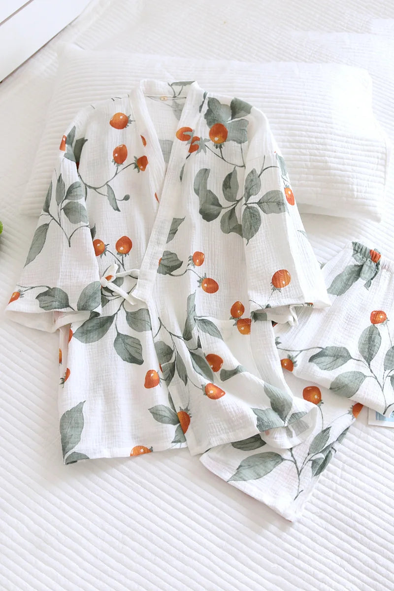 Women’s Cotton Kimono Pajama Set