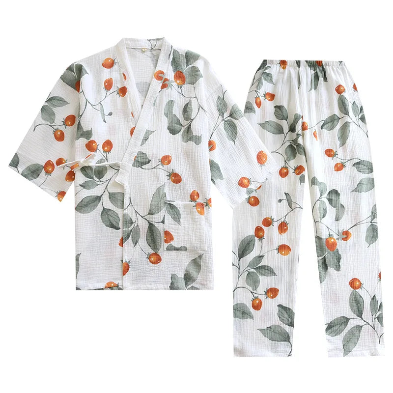 Women’s Cotton Kimono Pajama Set