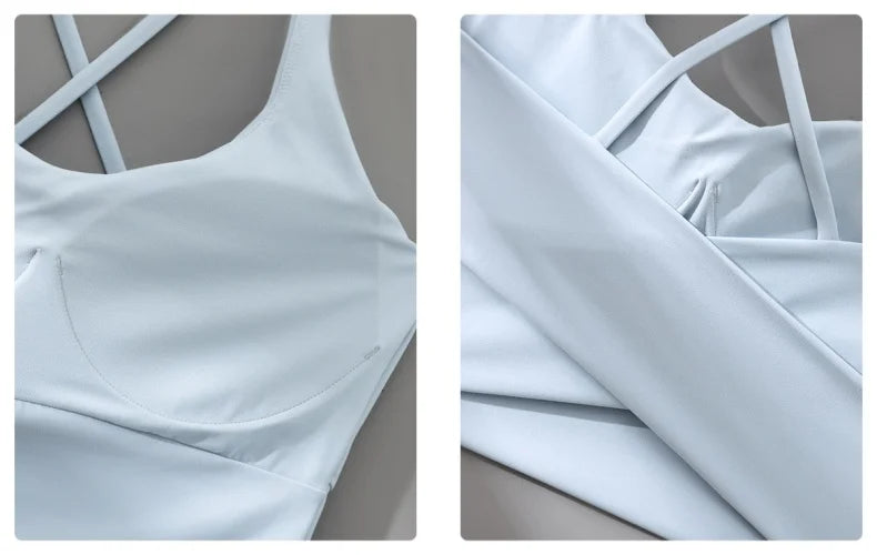 High Impact Seamless Sports Bra with Cross Back
