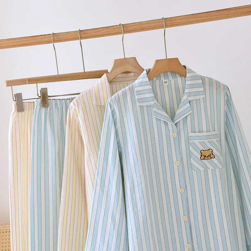 Women’s Striped Cotton Pajama Set