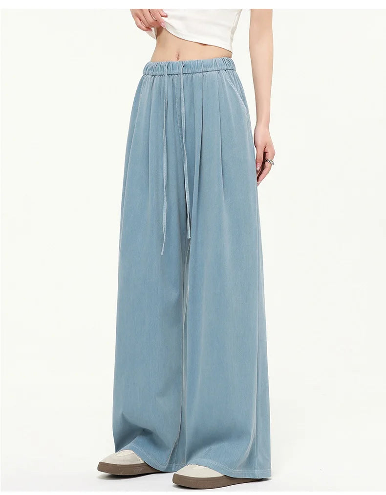 Lyocell Wide-Leg Denim Pants