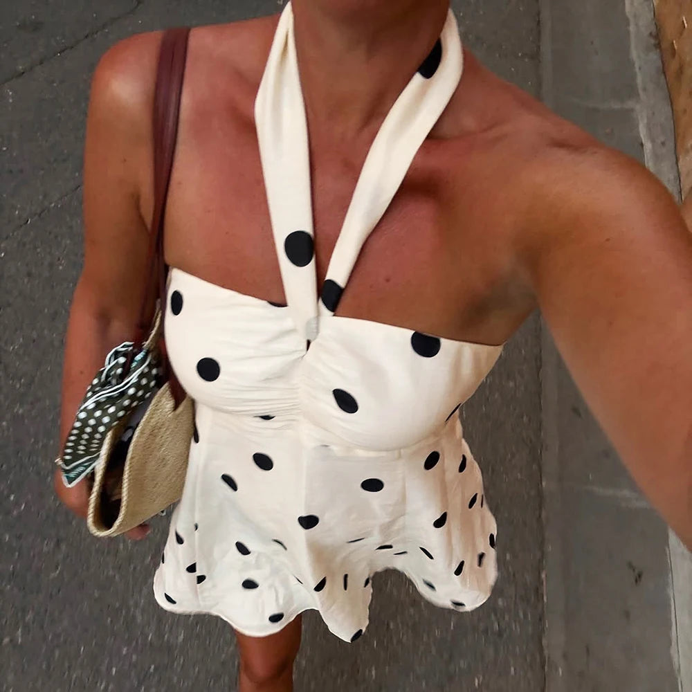 Strapless Polka Dot Dress