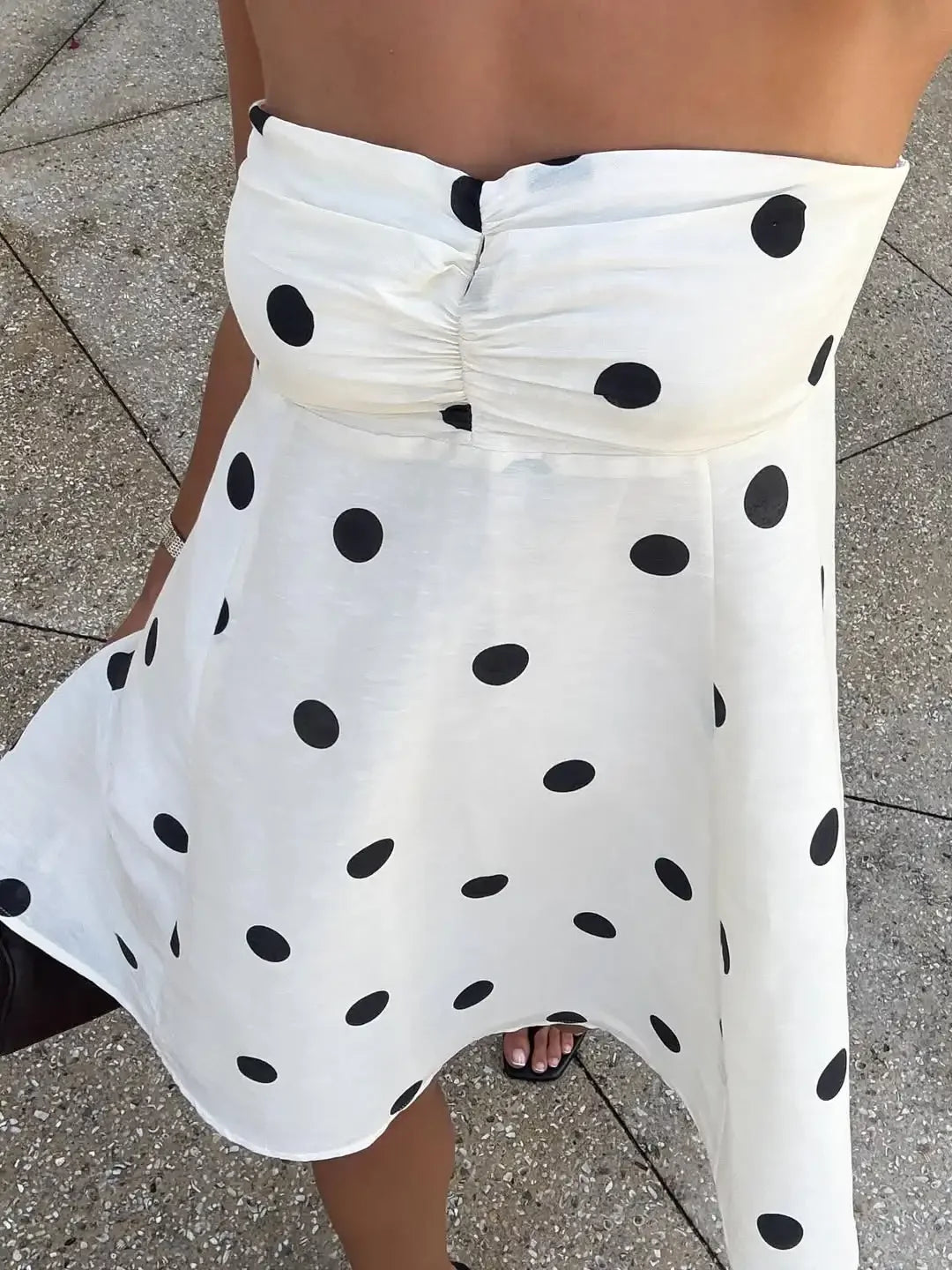 Strapless Polka Dot Dress