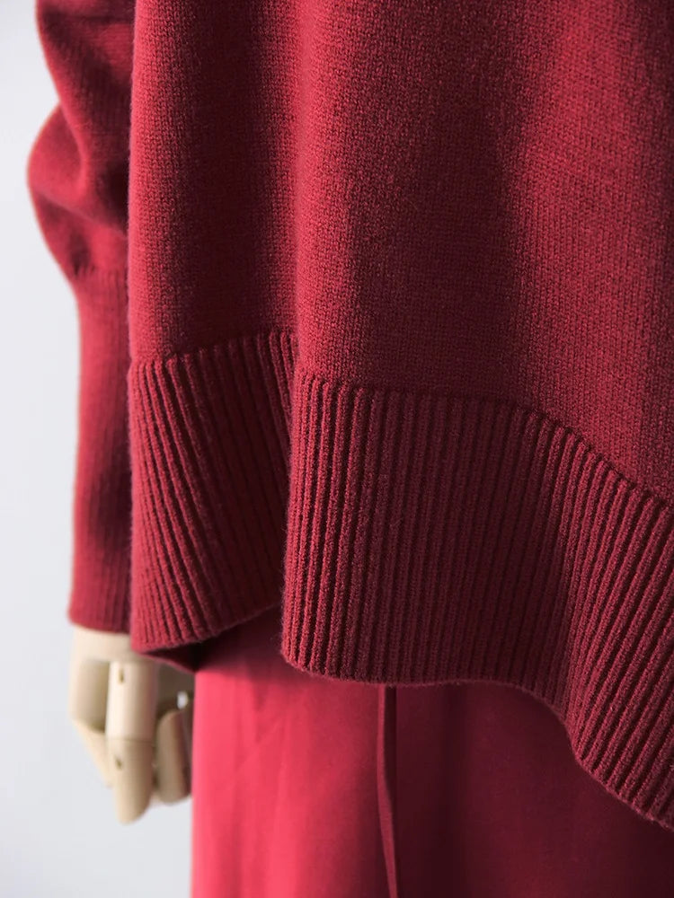 Loose Turtleneck Knit Sweater