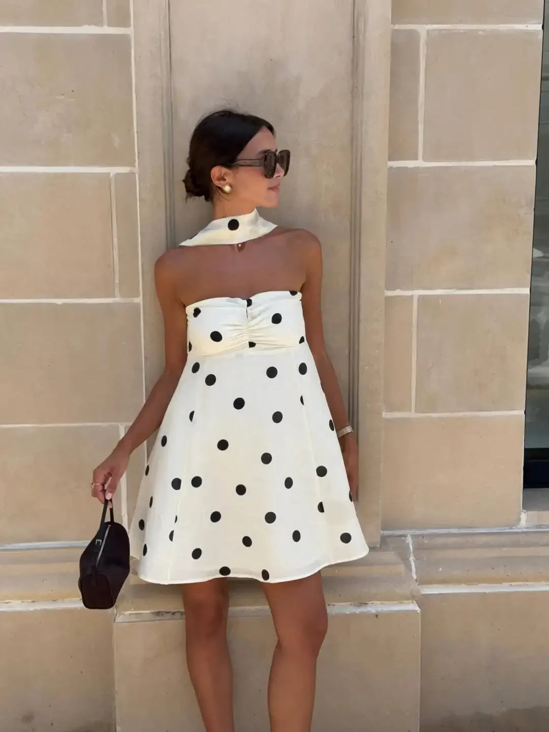 Strapless Polka Dot Dress
