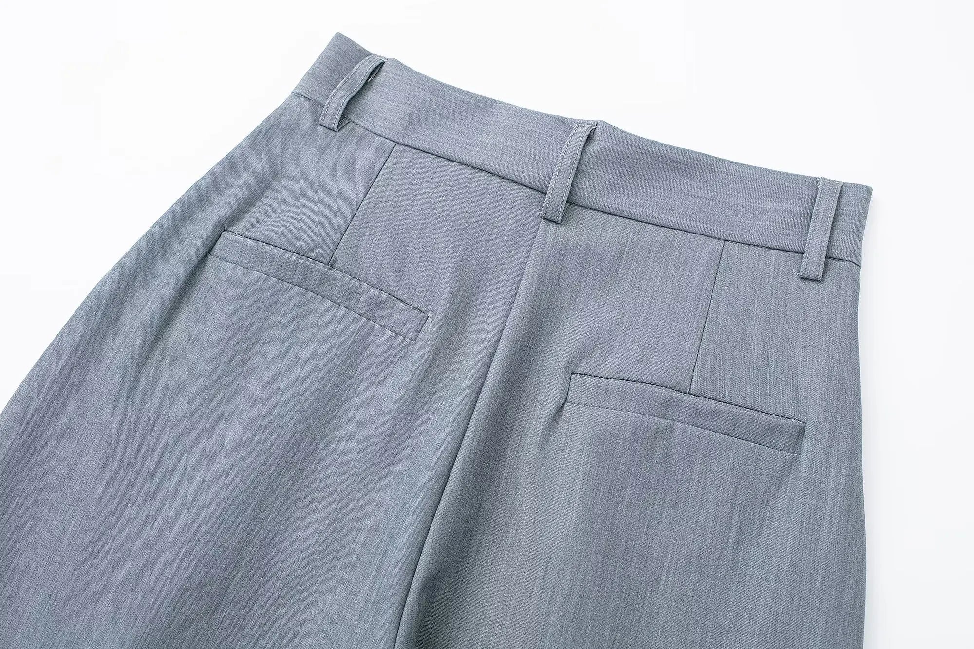 High Waist Front-Pleat Straight-Leg Trousers for Women