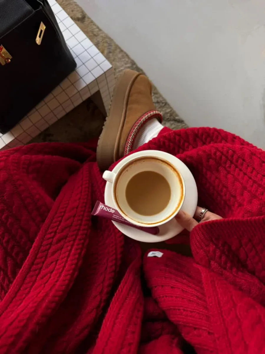 Ribbed Turtleneck Knit Set