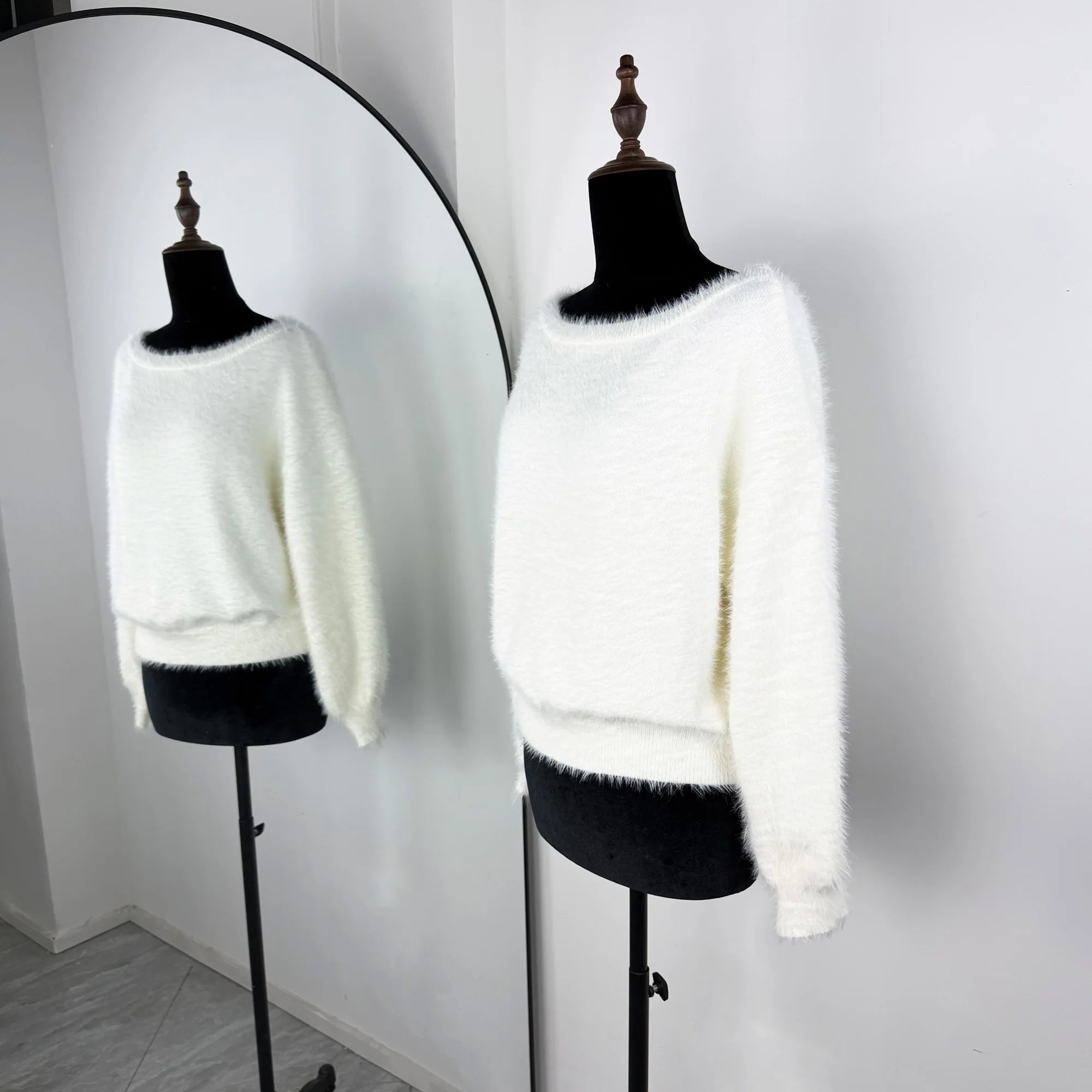 Strapless Plush Pullover Sweater