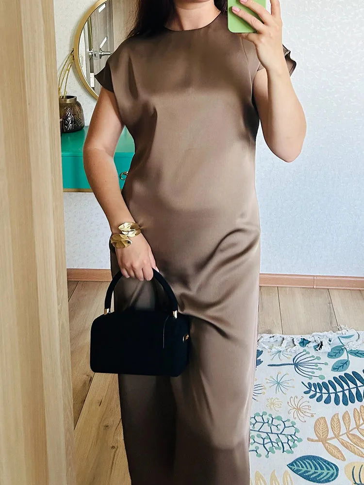 Elegant Satin Maxi Dress