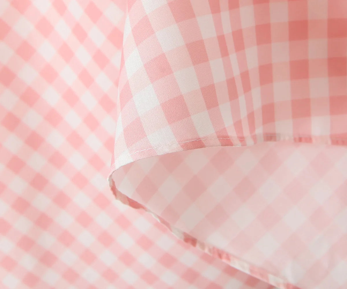 Pink Plaid Backless Halter Low-Waist Mini Dress