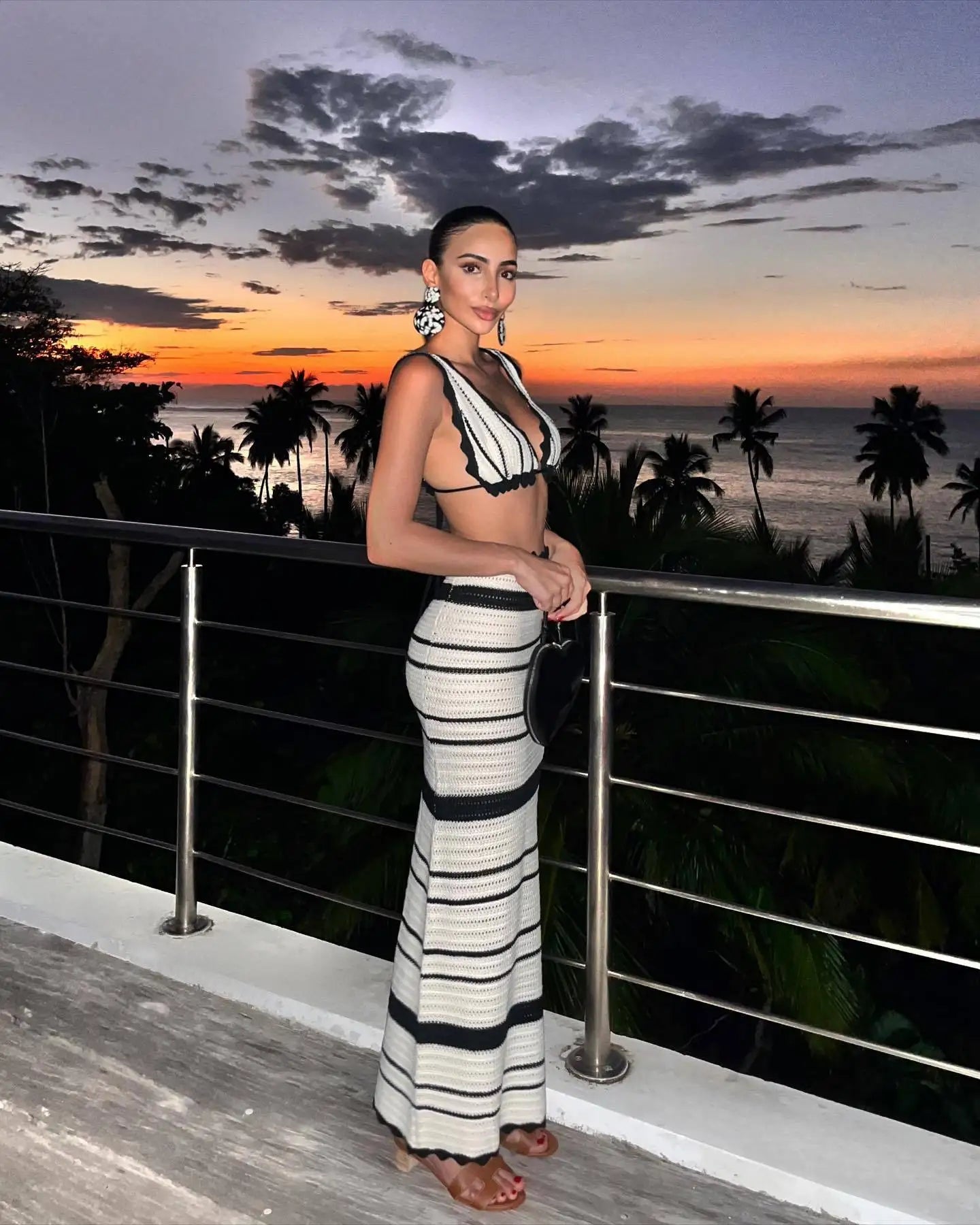 Striped Knit Two-Piece Set