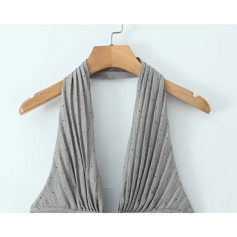 Backless Halter A-Line Mini Dress