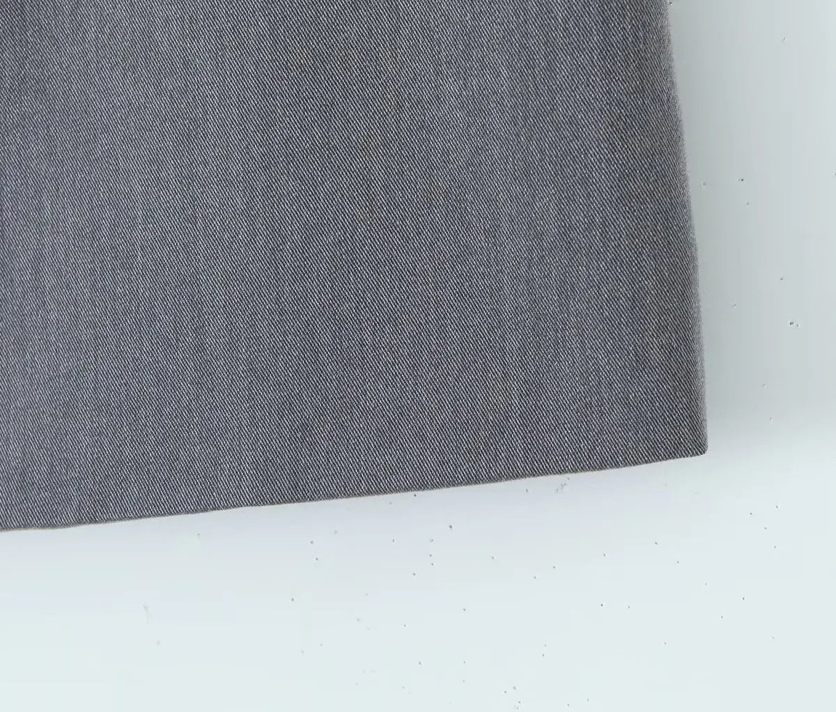 High-Waist Side-Zip Grey Mini Skirt