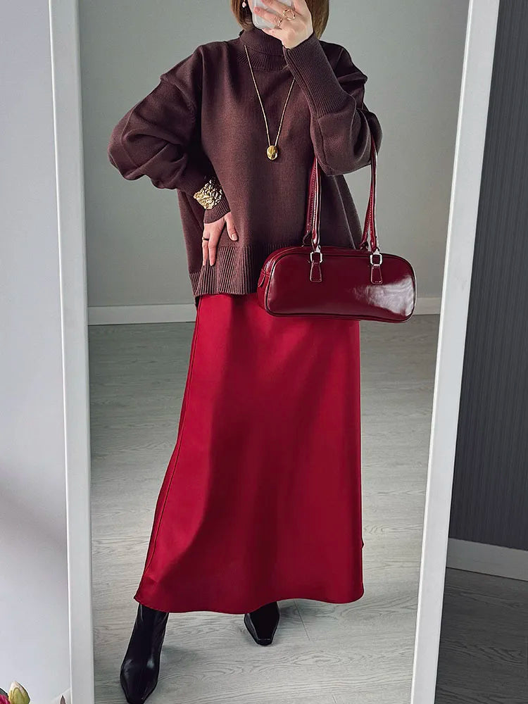 Loose Turtleneck Knit Sweater