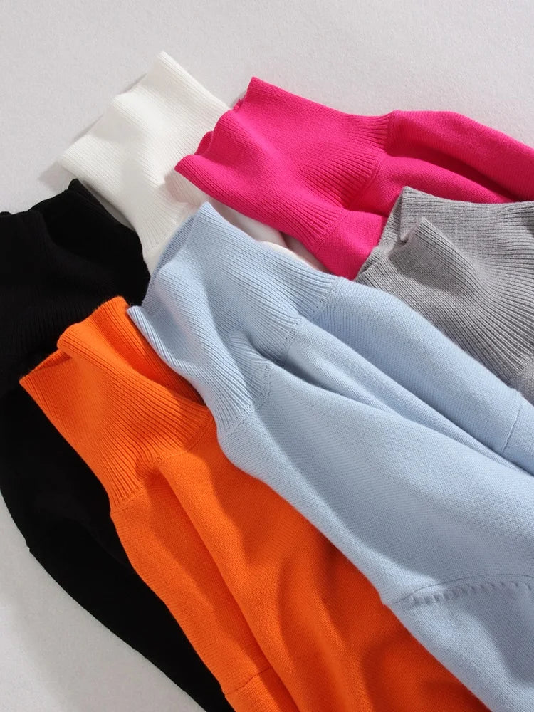 Loose Turtleneck Knit Sweater