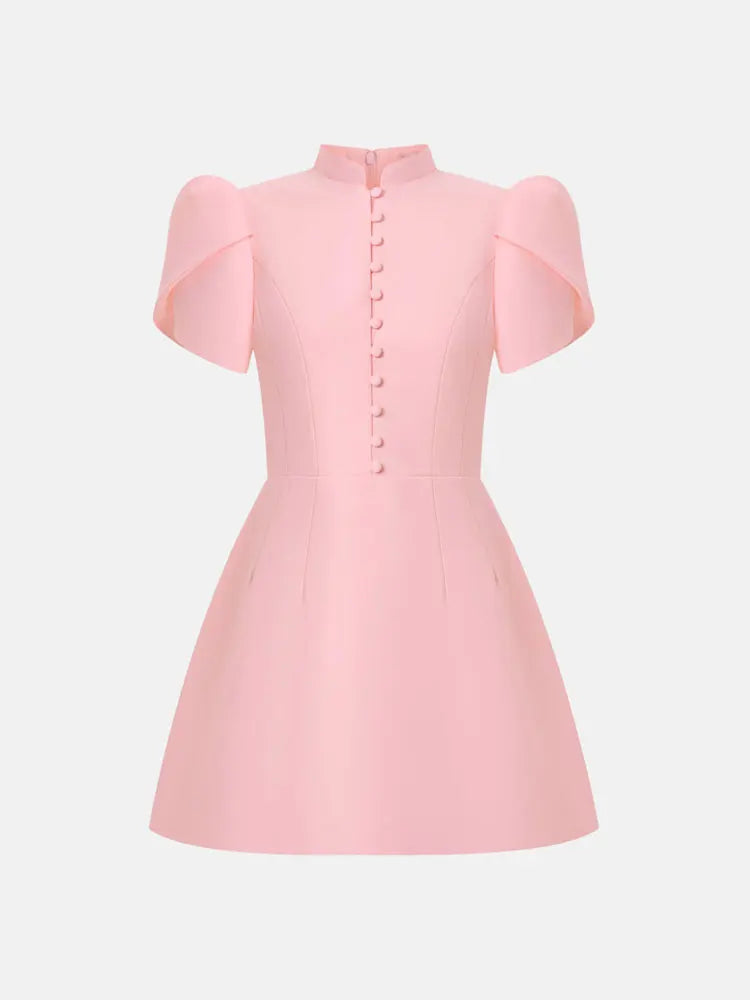 Ruffled Patchwork Mini Dress