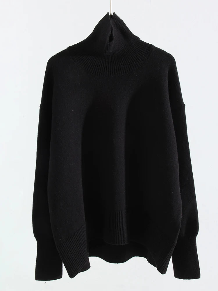 Loose Turtleneck Knit Sweater