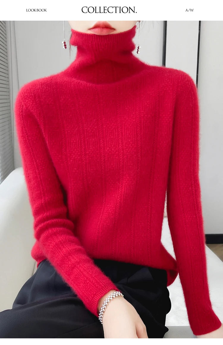 Women’s 100% Wool Pile-Collar Sweater