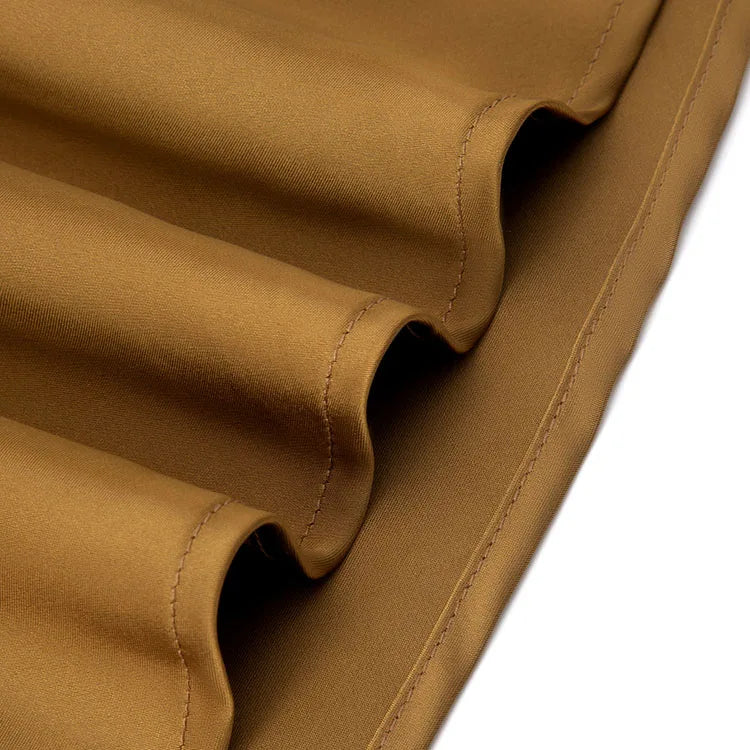 High Waist Drawstring Satin Mini Skirt Summer