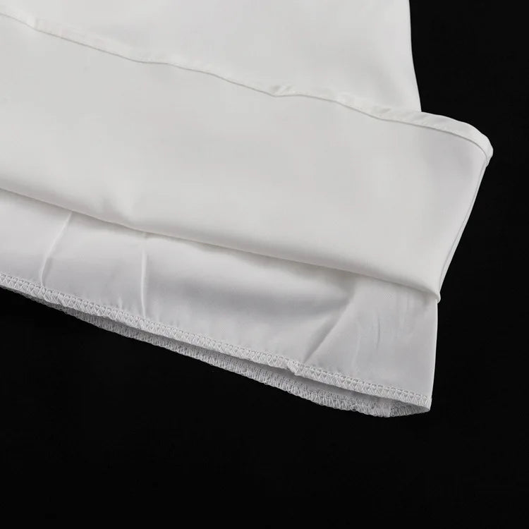 White Satin Backless A-Line Dress