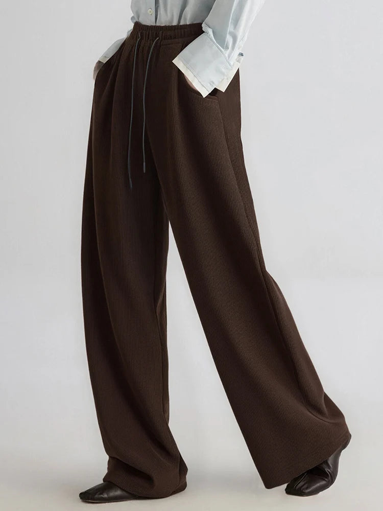High Waist Corduroy Fleece Pants