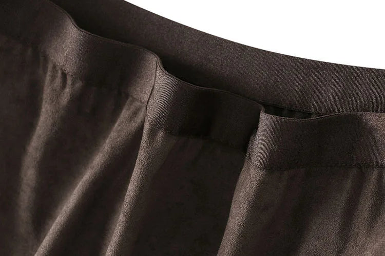 High Waist Suede A-Line Skirt