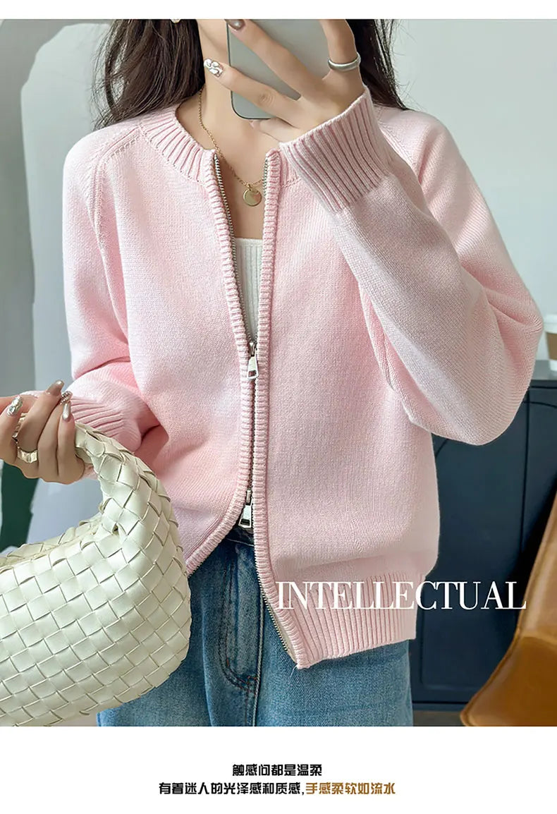 Women’s 100% Cotton Zip-Up Cardigan