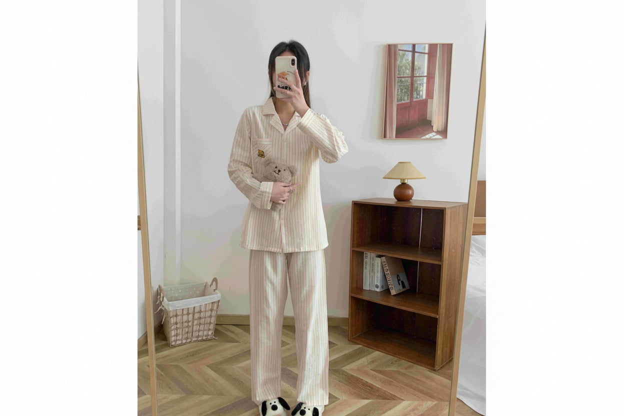 Women’s Striped Cotton Pajama Set