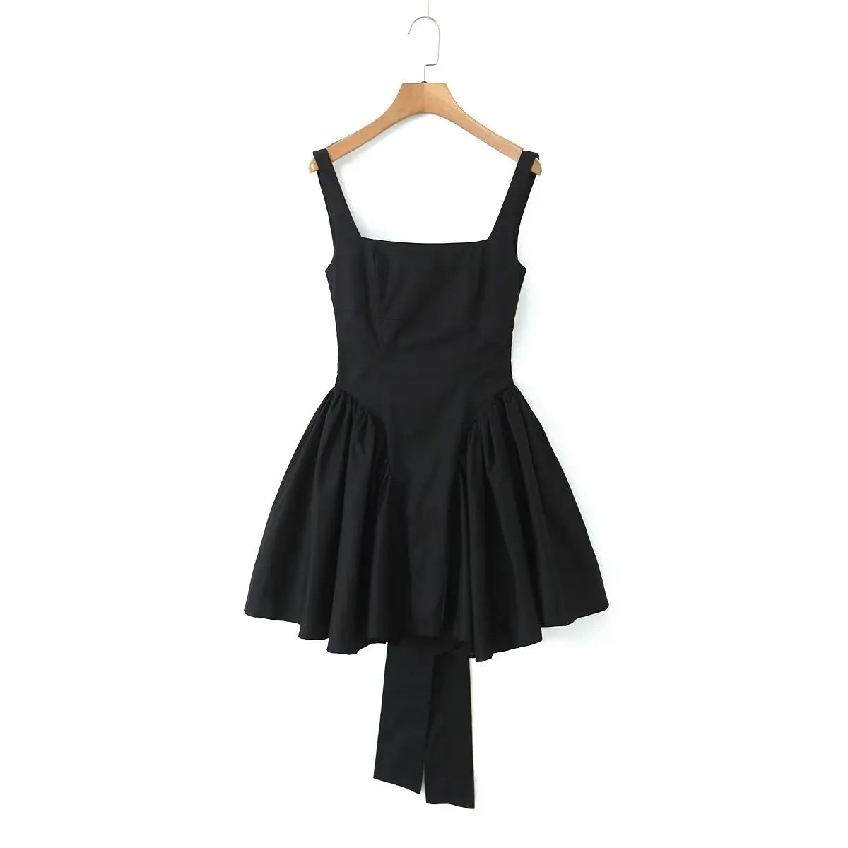 Backless Tie-Bow Pleated Mini Dress