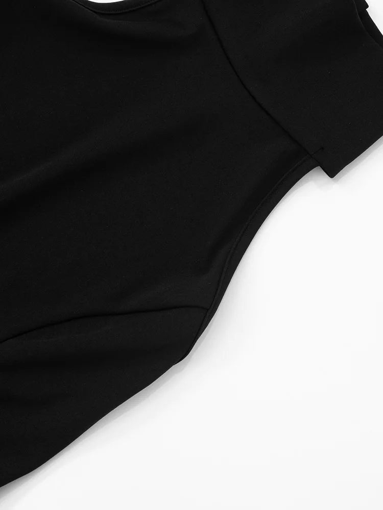 Off-Shoulder Ruffled Patchwork Romper