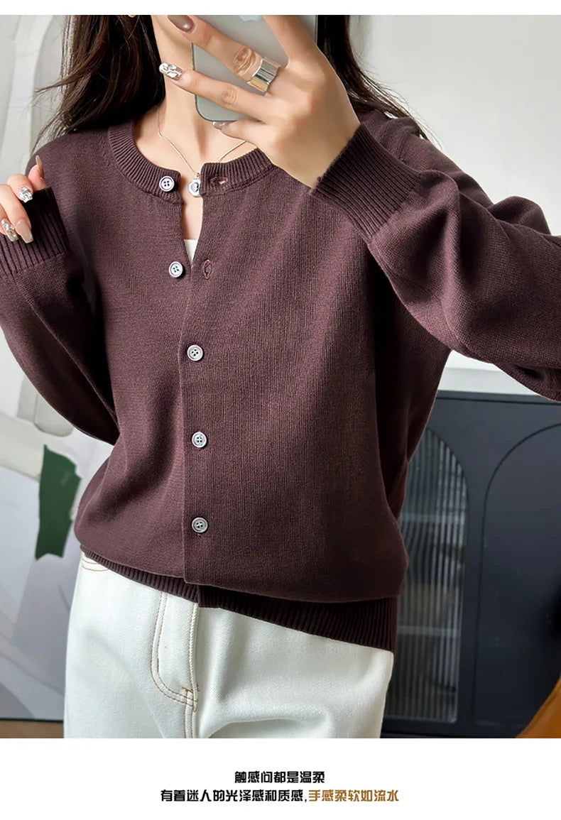 Cotton O-Neck Cardigan