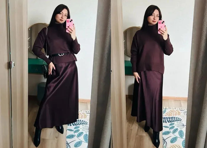 Loose Turtleneck Knit Sweater