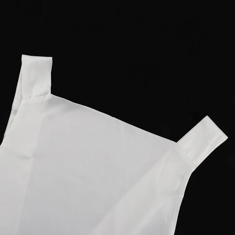 White Satin Backless A-Line Dress