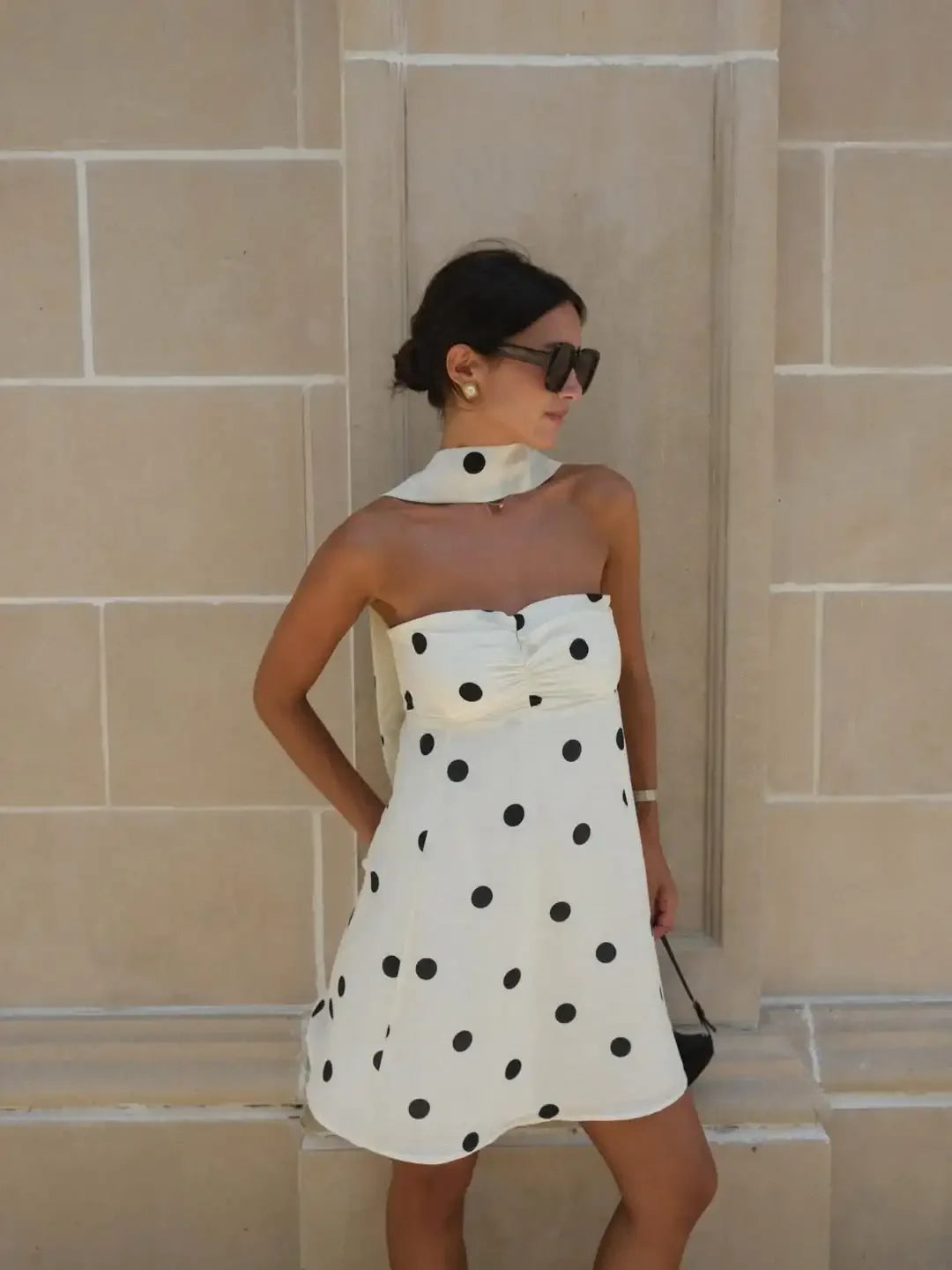 Strapless Polka Dot Dress
