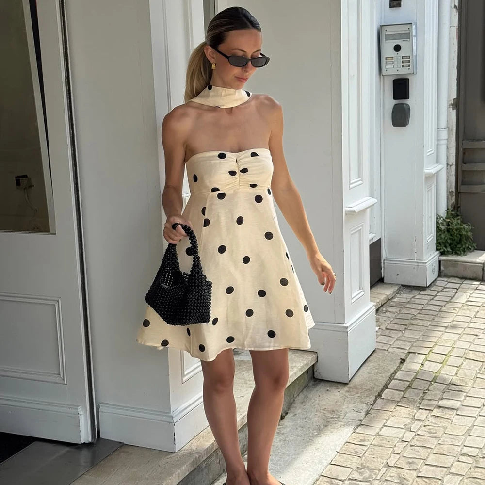 Strapless Polka Dot Dress