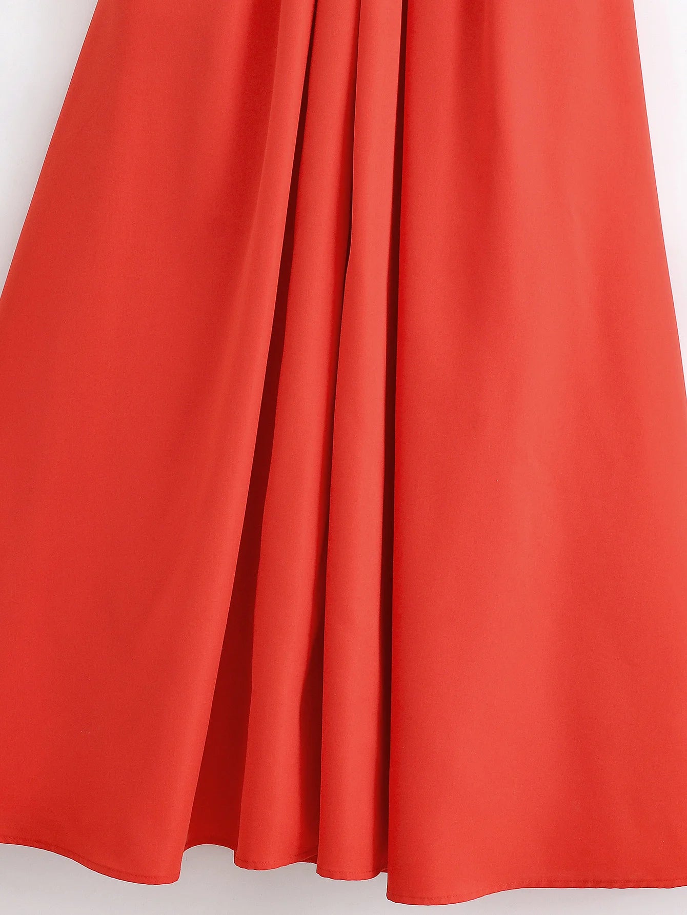 Red Backless Halter Pleated A-Line Maxi Dress