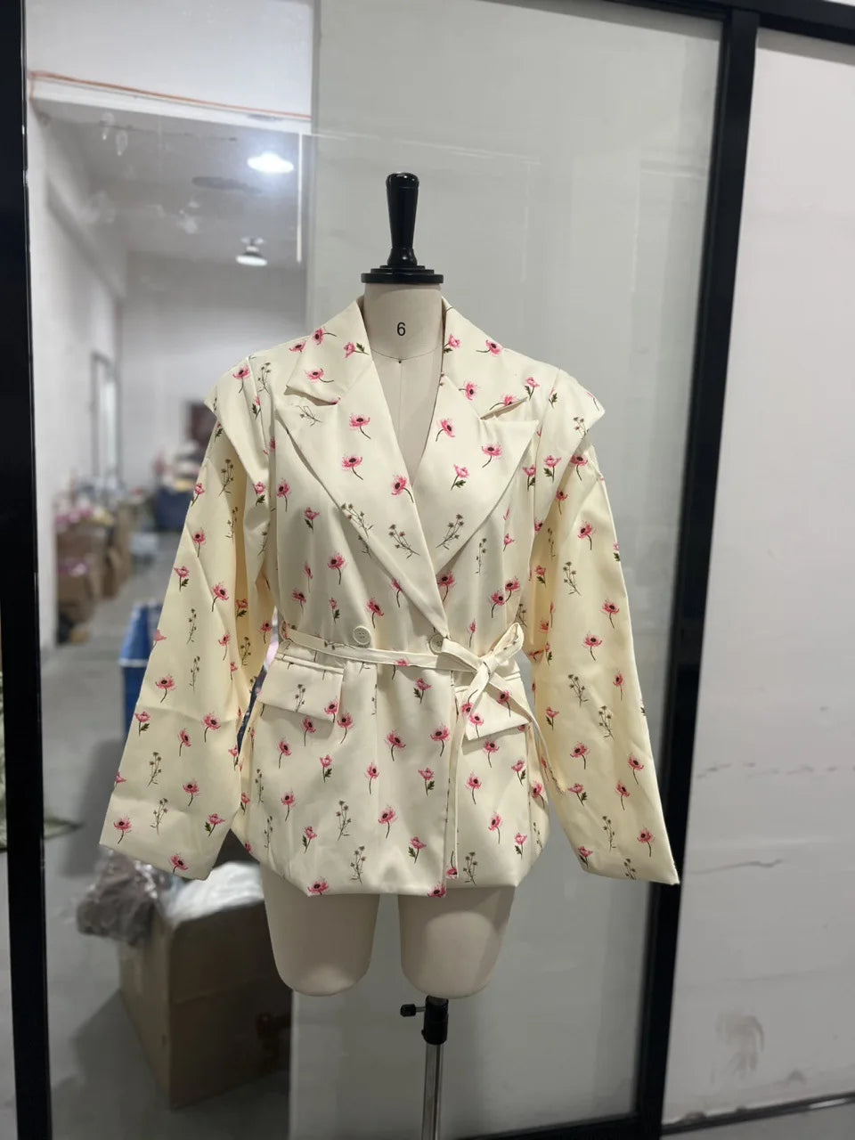 Lace-Up Lapel Suit Jacket