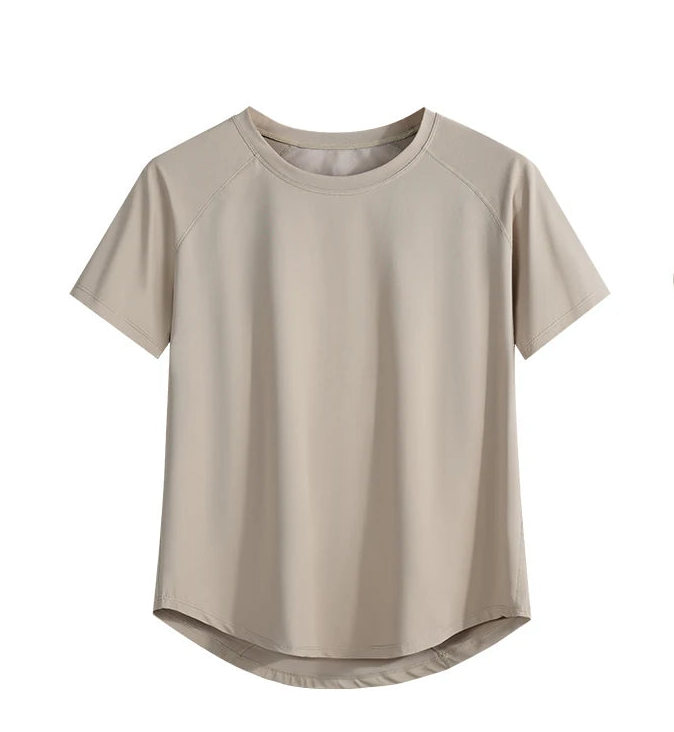 allvariants:: Beige t-shirt on a white background with 'Colorful' branding.