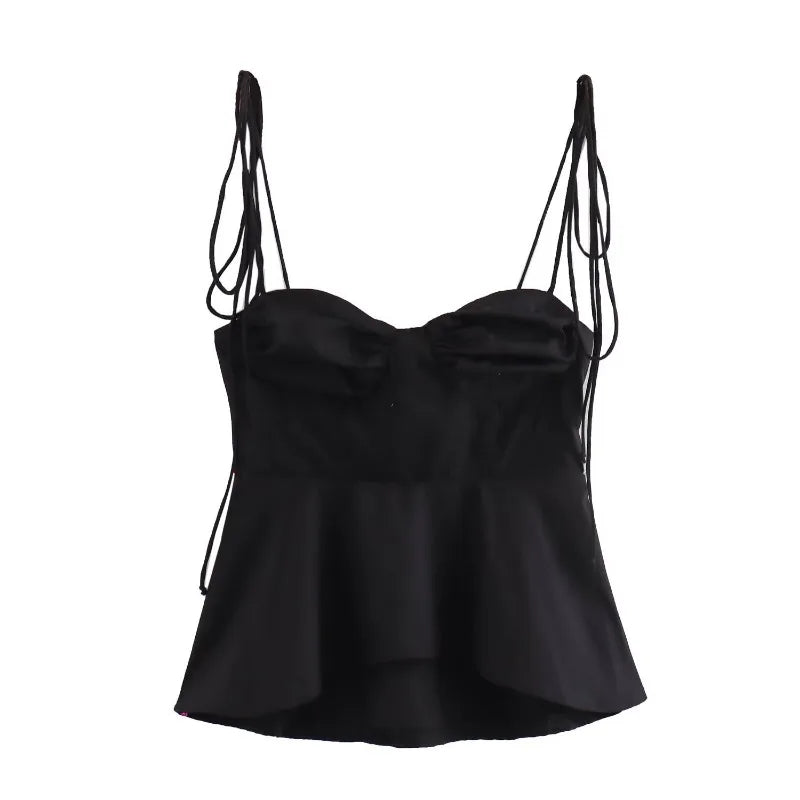 Smocked Strappy Ruffle Camisole