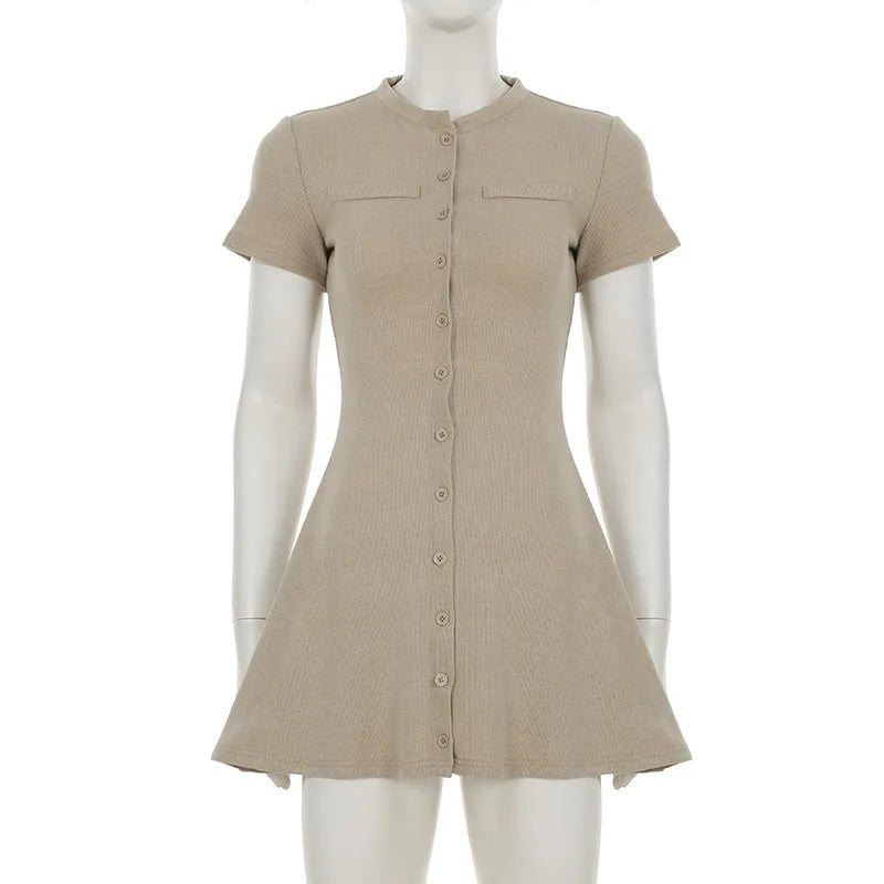 Patchwork Knit Short Dress