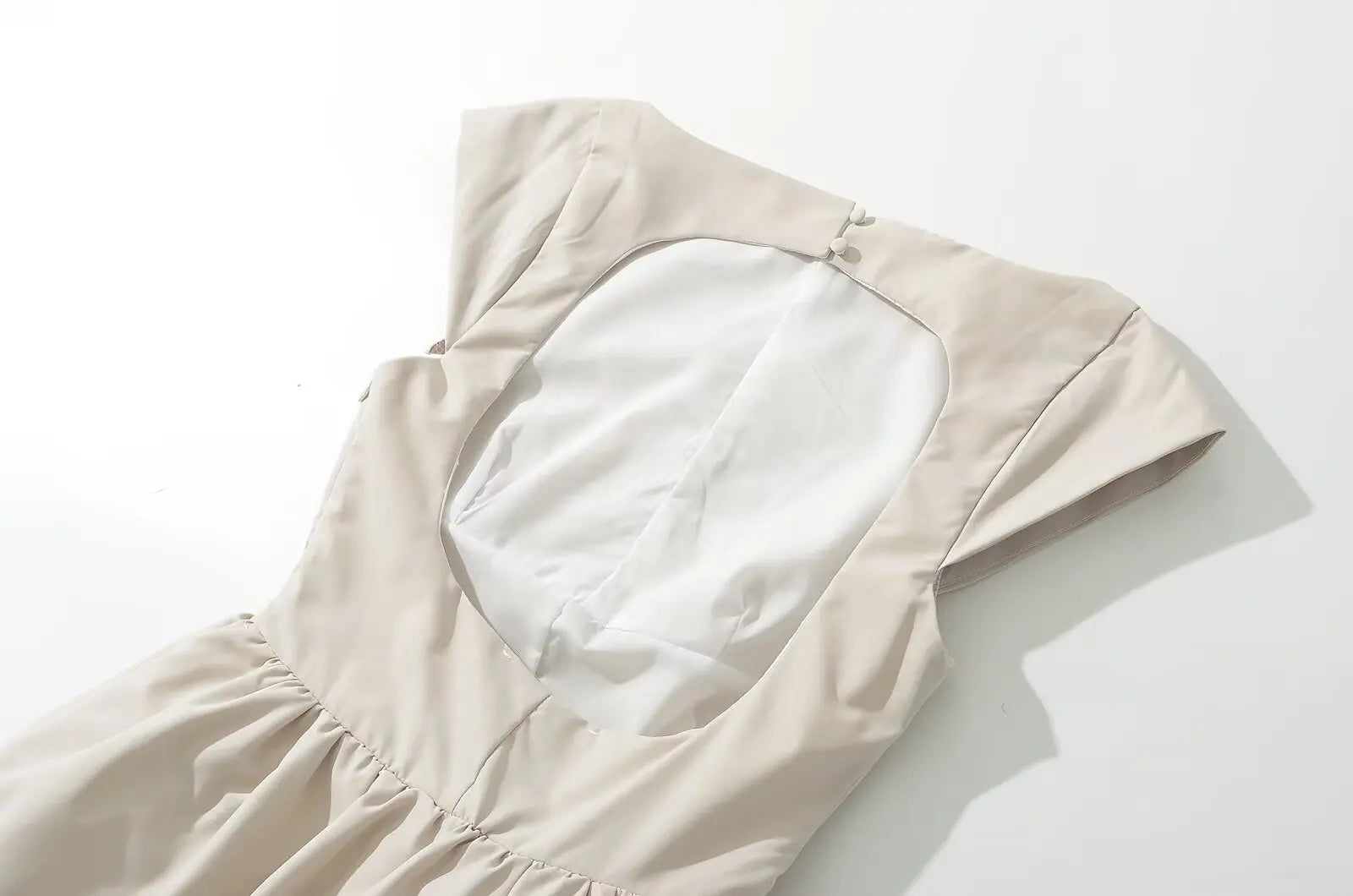 Backless Pleated Low-Waist A-Line Midi Dress