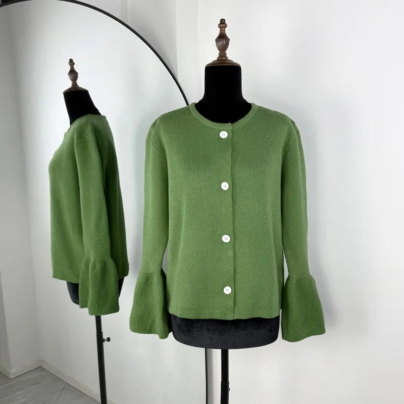 Ribbed Patchwork Knit Cardigan