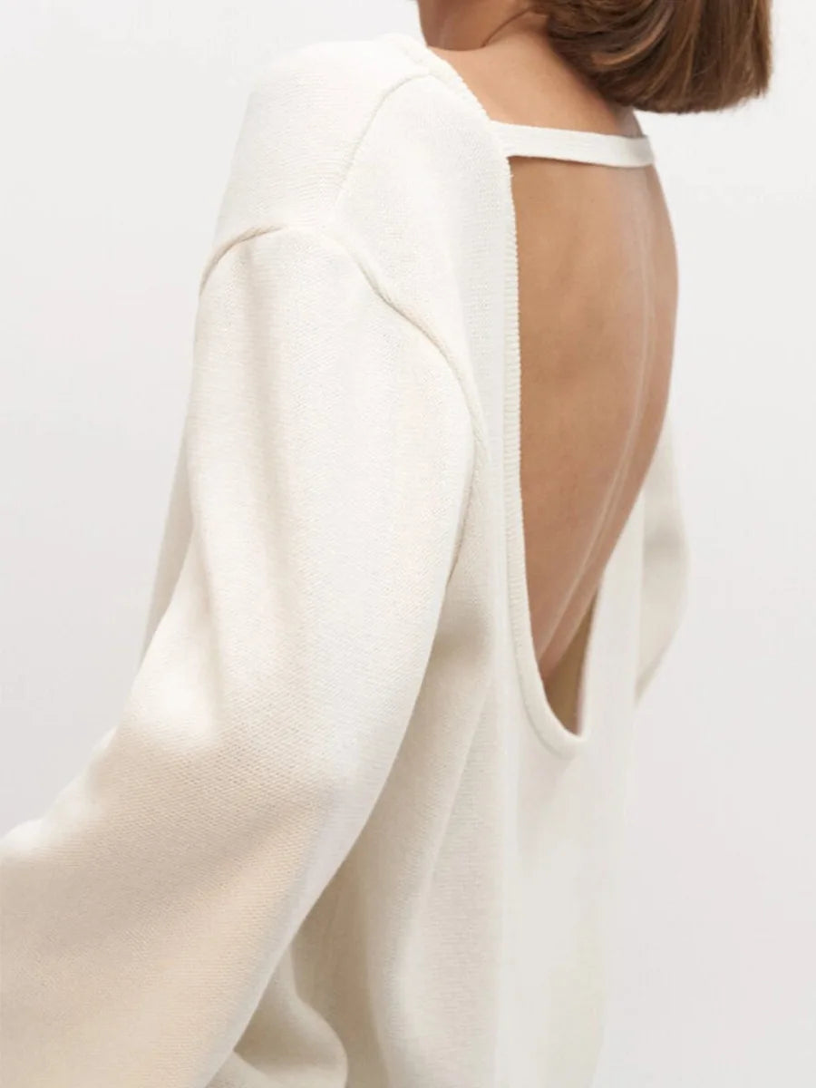 Backless Loose Knit Sweater