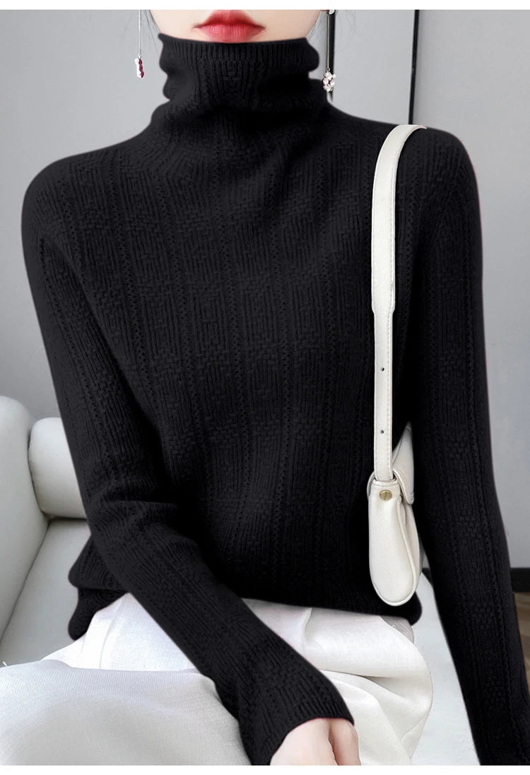 Women’s 100% Wool Pile-Collar Sweater