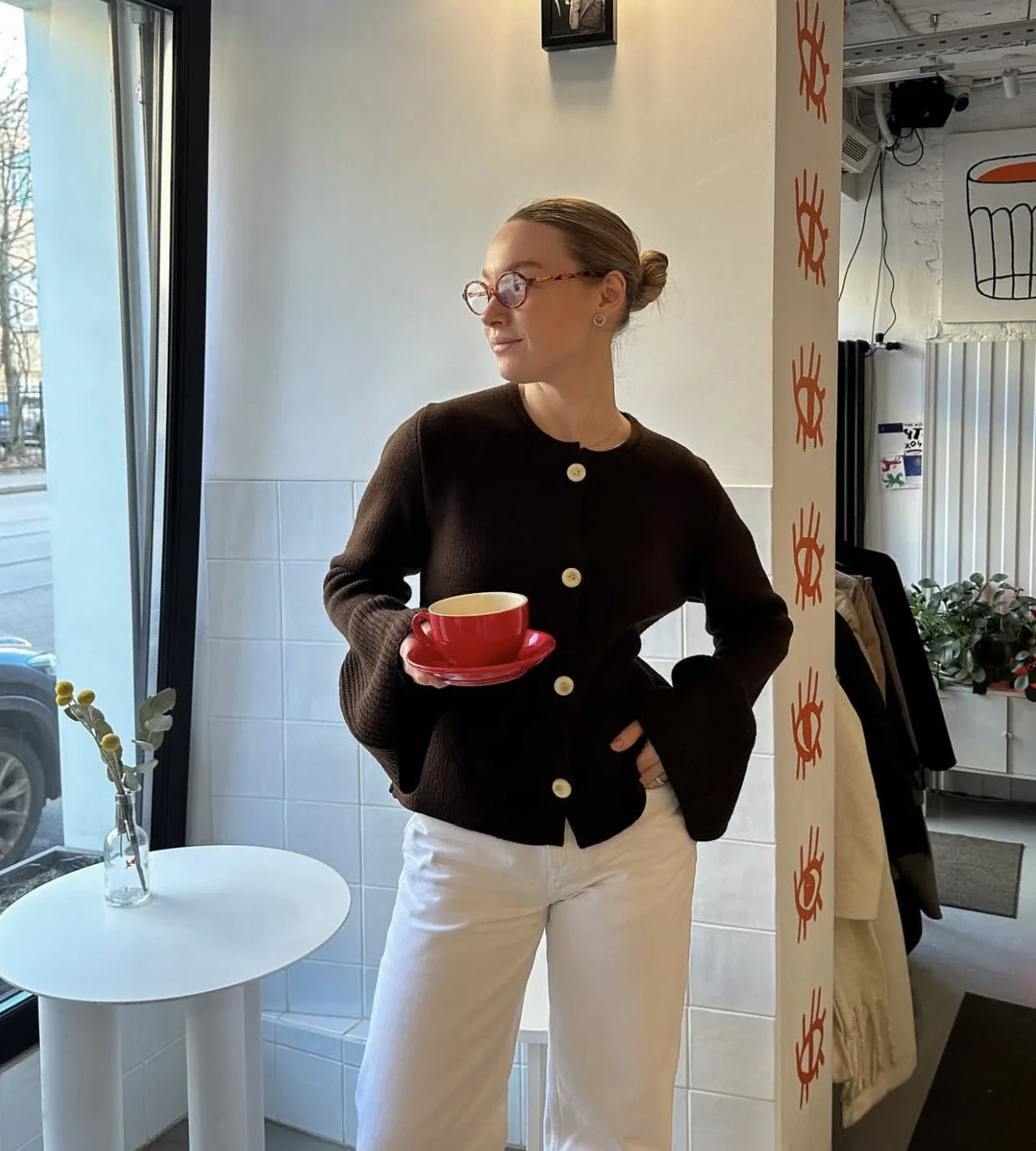 Ribbed Patchwork Knit Cardigan