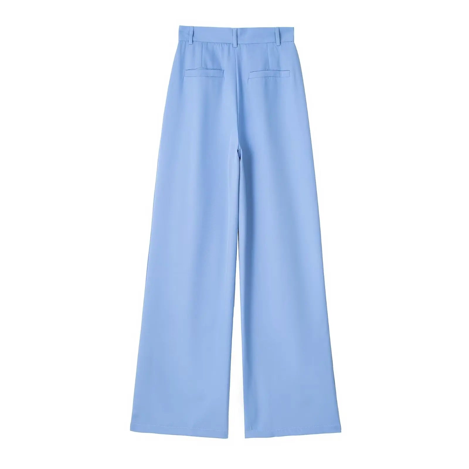 High Waist Front-Pleat Straight-Leg Trousers for Women