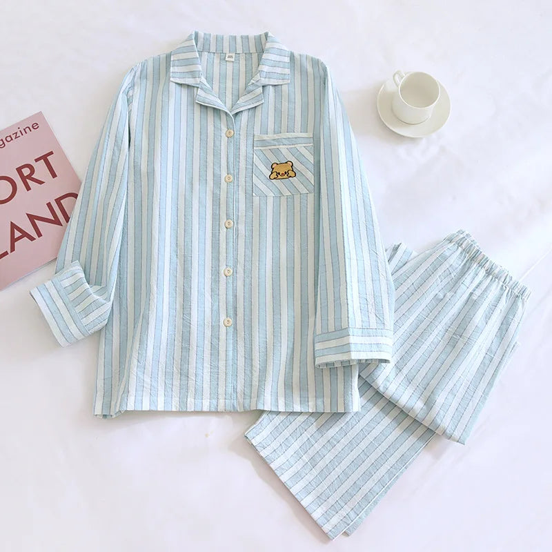 Women’s Striped Cotton Pajama Set