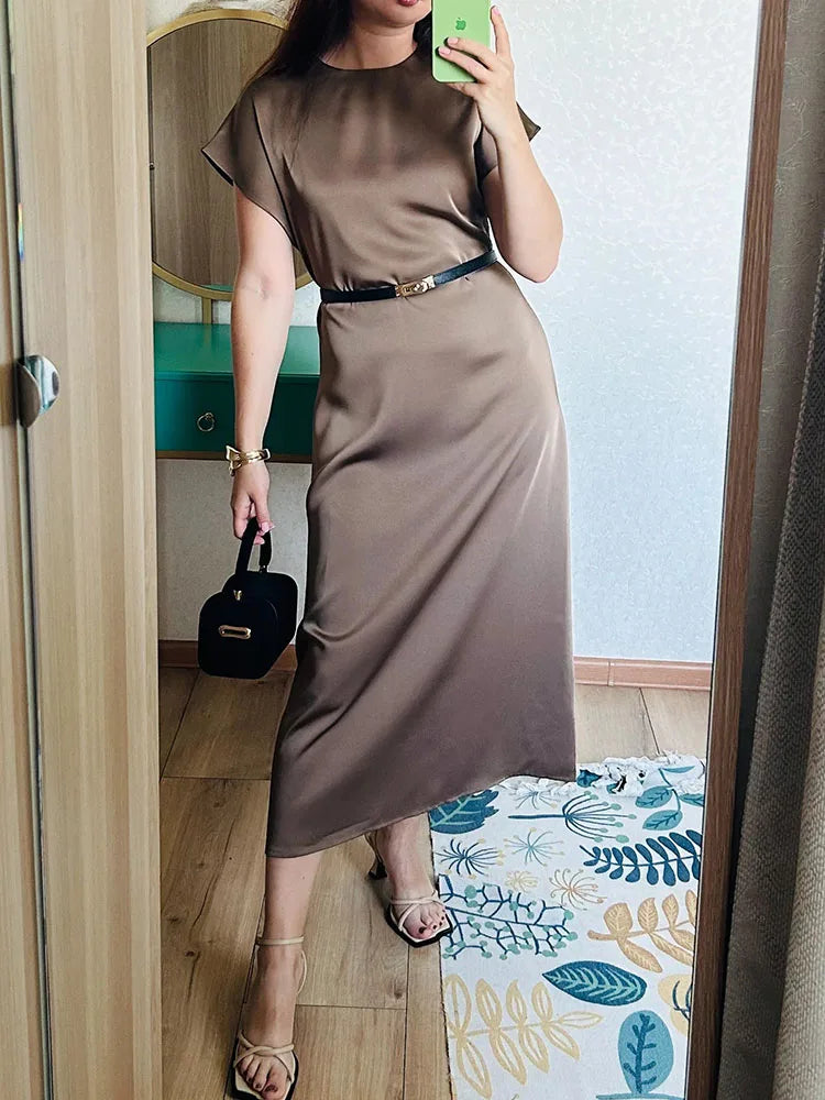 Elegant Satin Maxi Dress