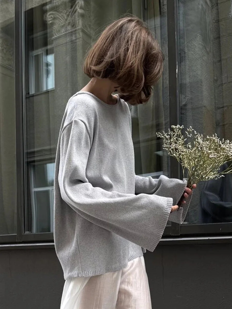 Backless Loose Knit Sweater