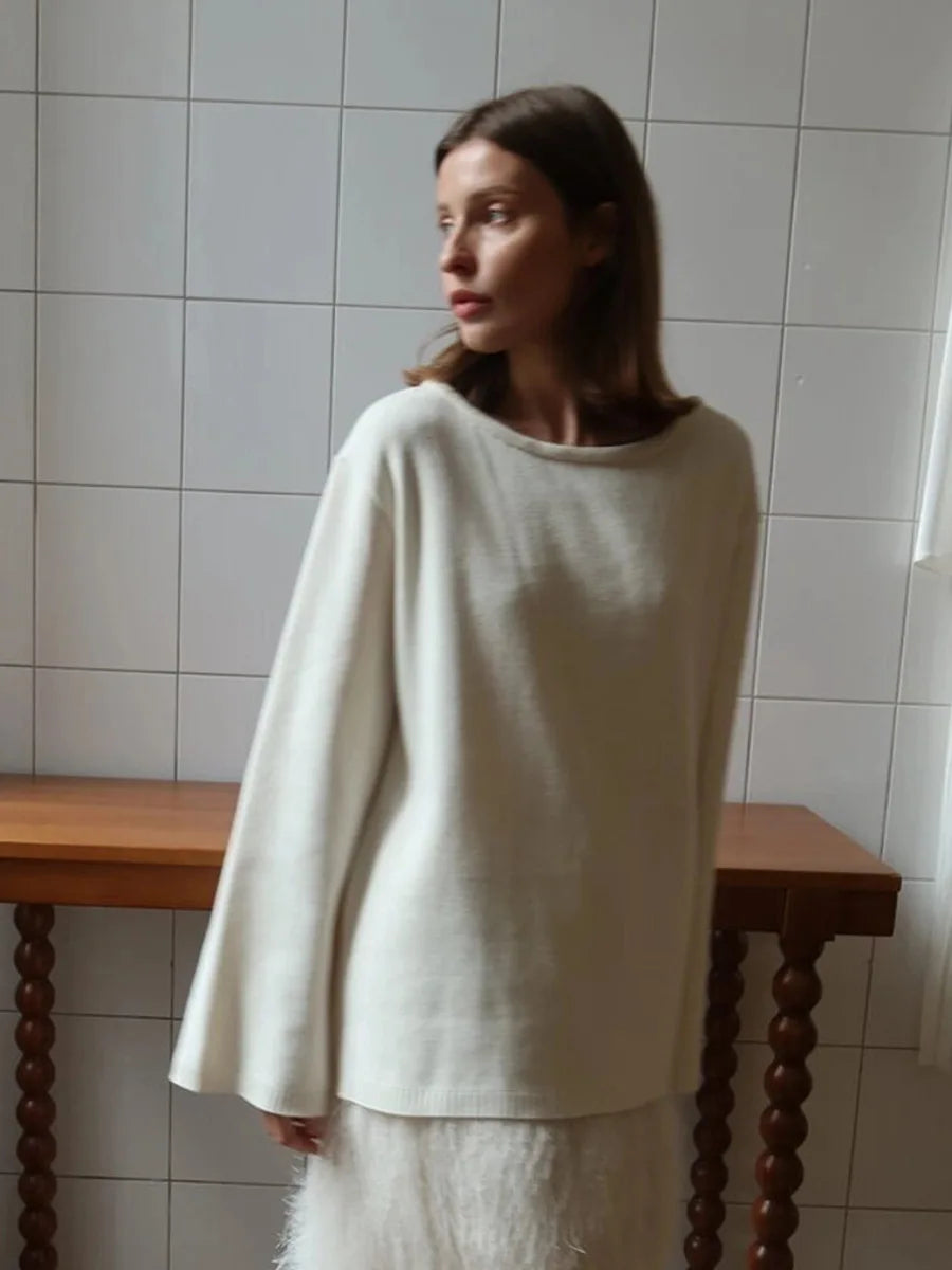 Backless Loose Knit Sweater